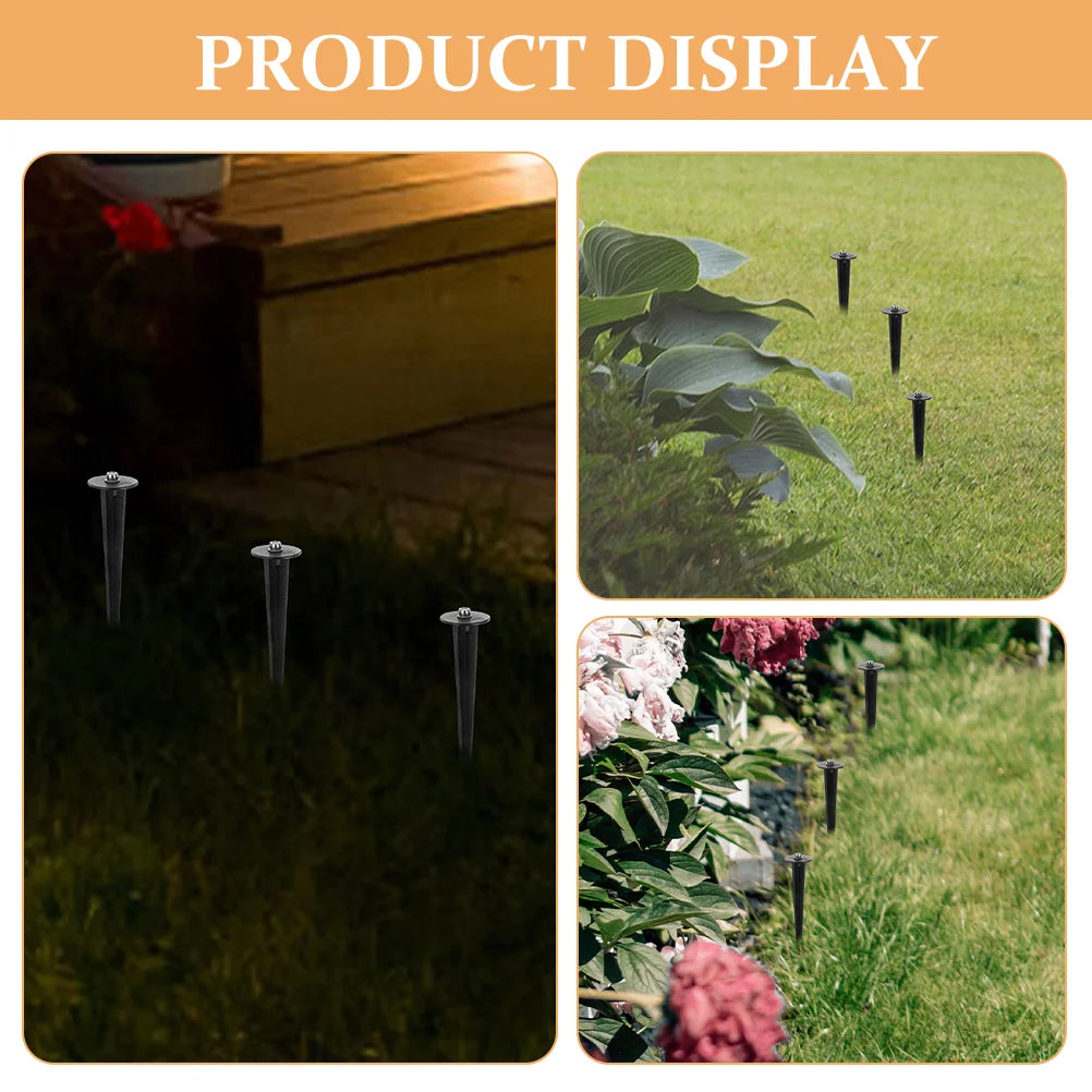 12pcs Solar Ground Stakes Metal Spikes For Outdoor Light Garden Lawn Yard Decorative Christmas Stabilizers Landscape Fixtures