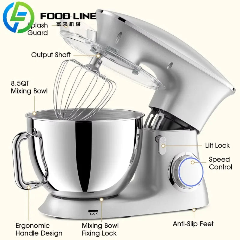 Kitchen Appliances Multifunction Bread 6.5L 7L 8L  Flour Mixer for Home Stand Bread Dough Mixer