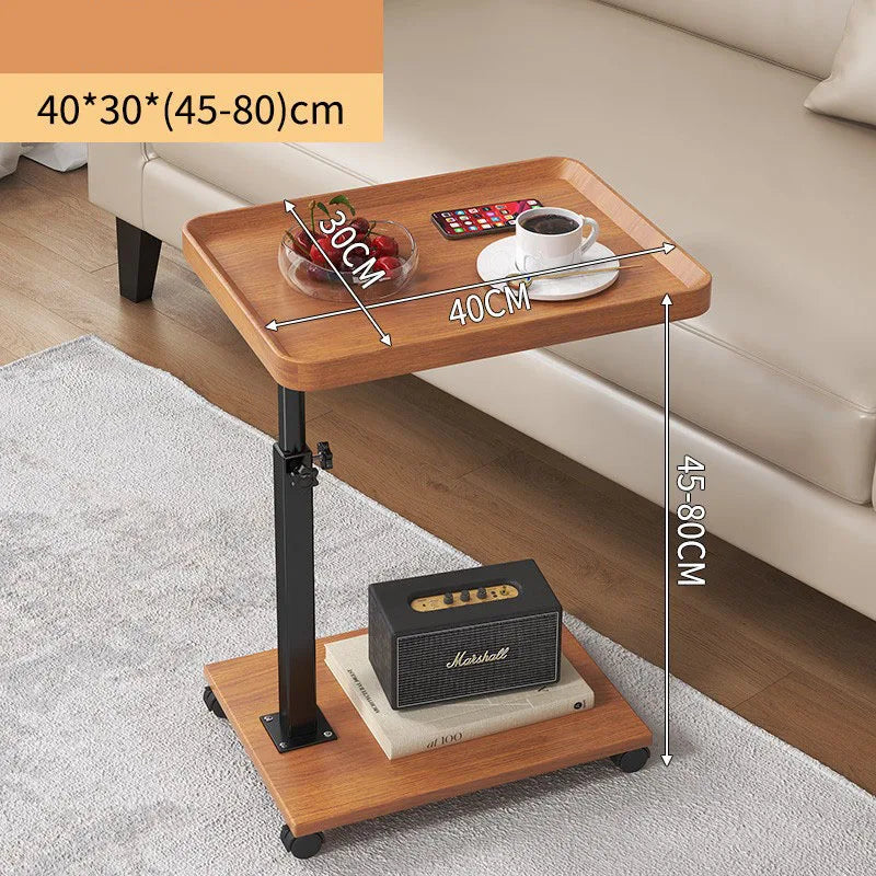 Height Adjustable Couch Side 360 Rotatable Sofa Tray Table Stable Sofa Side Table Home Bedroom Office Movable Coffee Tea Table