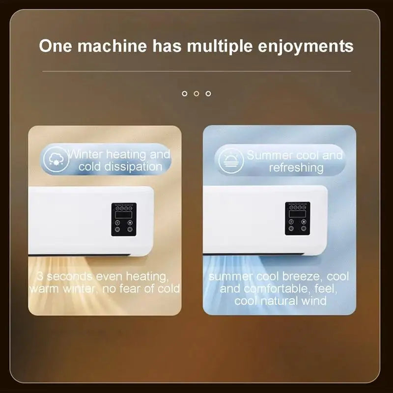 Dual-purpose Fan Cold And Heat  Fans With Timer Easy Control Wall Mounted Portable Fan Air Conditioner shape Fan For Home RV