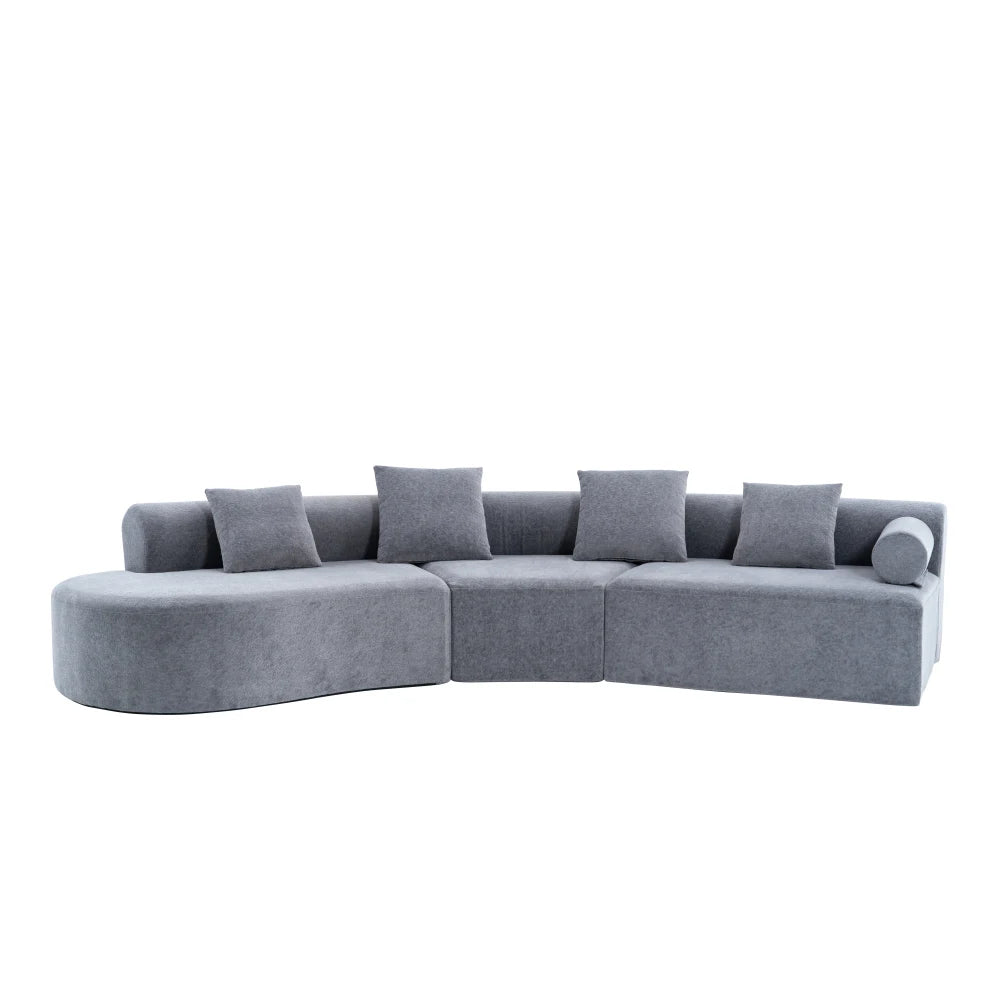 Memory Foam Sofa Set with Chenille Fabric, No Assembly Deep Seat Couch, Modern Living Room/Bedroom/Home Office Furniture