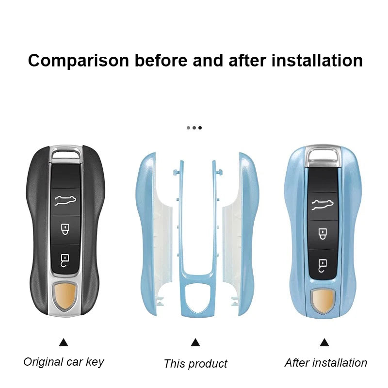 Key Case For Porsche Panamera Spyder Carrera Macan Boxster Cayman Cayenne 911 970 981 991 Smart Remote Key Case Fob Covers Bag
