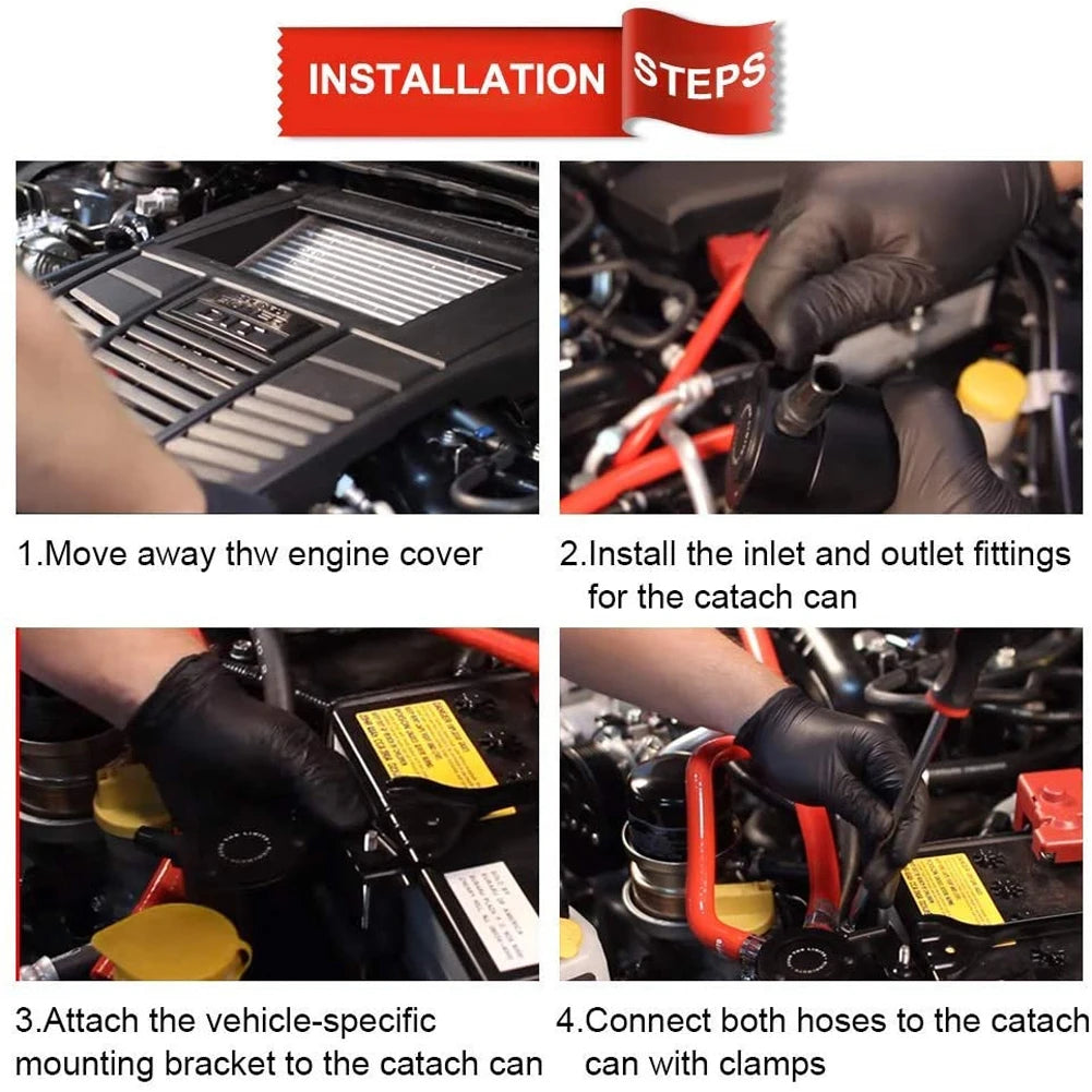 Universal Car Baffled Reservoir Separator Aluminum Alloy Car Oil Catch Reservoir 2/3 Port Fluid Filter Cylinder Tank Fuel Tack