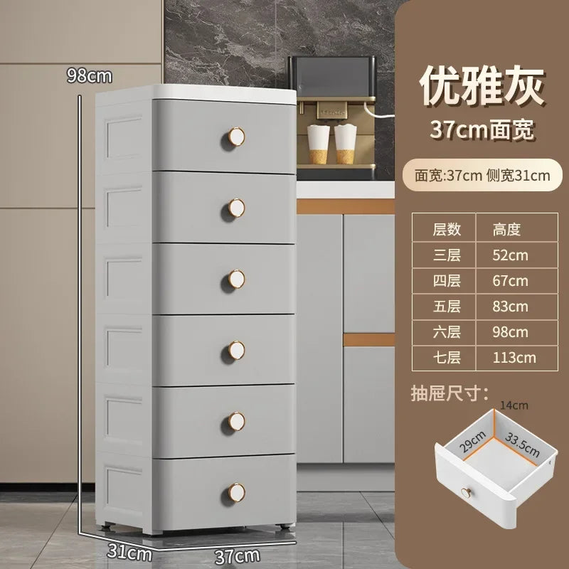 Modern Plastic Cabinet for Bedside Drawer Type Narrow Side Bathroom Cabinet Creative Cabinets for Laundry Room
