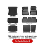 YZ For Tesla Floor Mats Model 3 Y 2021-2024 Car Four Seasons Waterproof Non-slip Floor Mat NEW  TPE Special Car Accessories