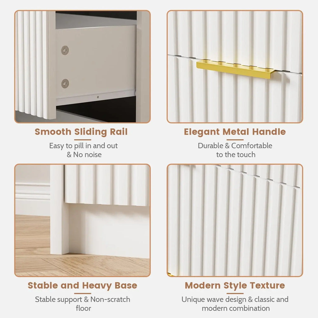 Large White Dresser with 8 Drawers, 55" Wide Dressers & Chests of Drawers with Large Capacity Storage