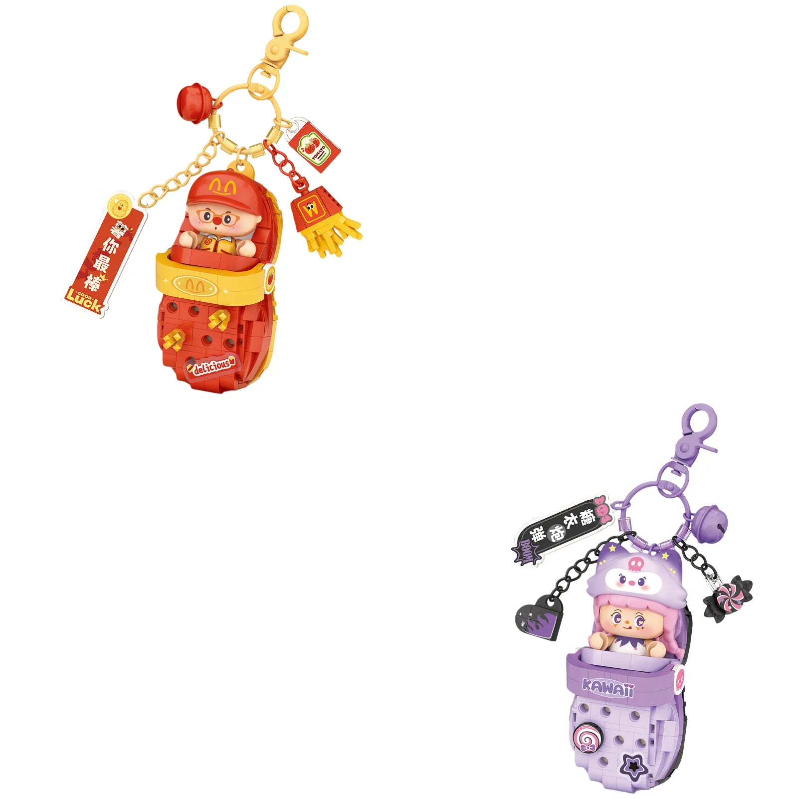 LOZ Panda Big Head Shoes Keychain Model Assembly Toy Home Creative Ornament Building Blocks Set Boys and Girls Birthday Gift