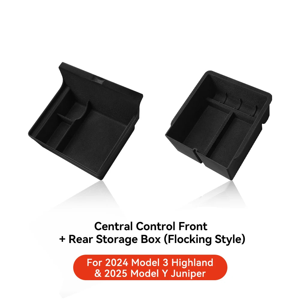 YZ For Tesla Model 3 Highland 2024 Model Y juniper 2025 Storage Box Center Armrest Hidden Box Cup Holder Organizer Accessories