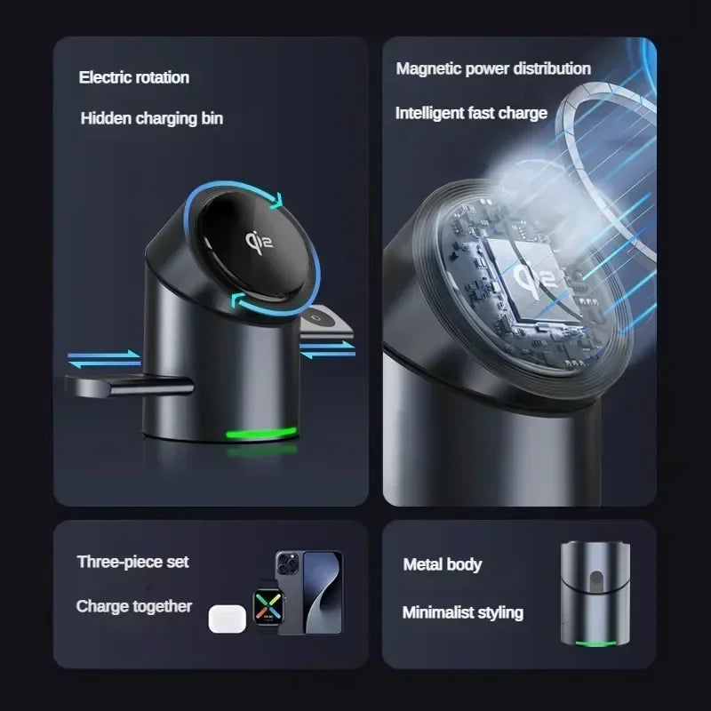 Truly Qi2 3-in-1 Magsafe Wireless Charger