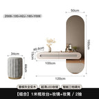 *Suspended dresser bedroom French light luxury small solid wood smart makeup mirror combination