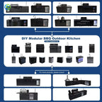 Customized Mobile Kitchen Backyard Cooking Station Outdoor BBQ Grill Modern Design With Sink Refrigerator