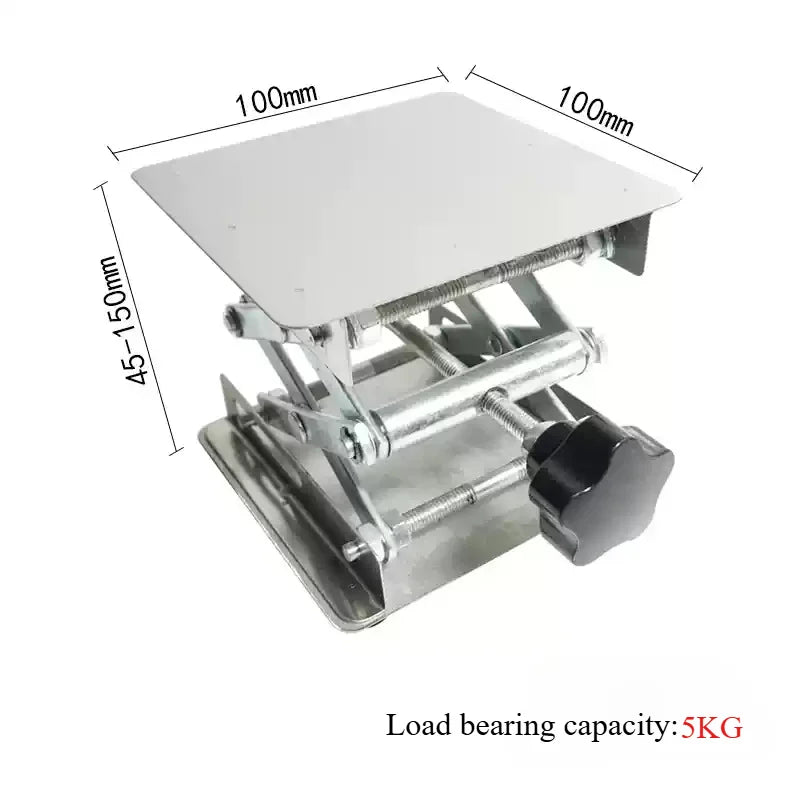 Adjustable Stainless Steel Lifting Table, Suitable for Woodworking and Carving - Durable Compact Design Manual Height Adjustment