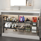 1 Set Multi-Use Kitchen Under Bathroom Sink Organizers - Expandable Cabinet Shelf Organizer Storage Rack