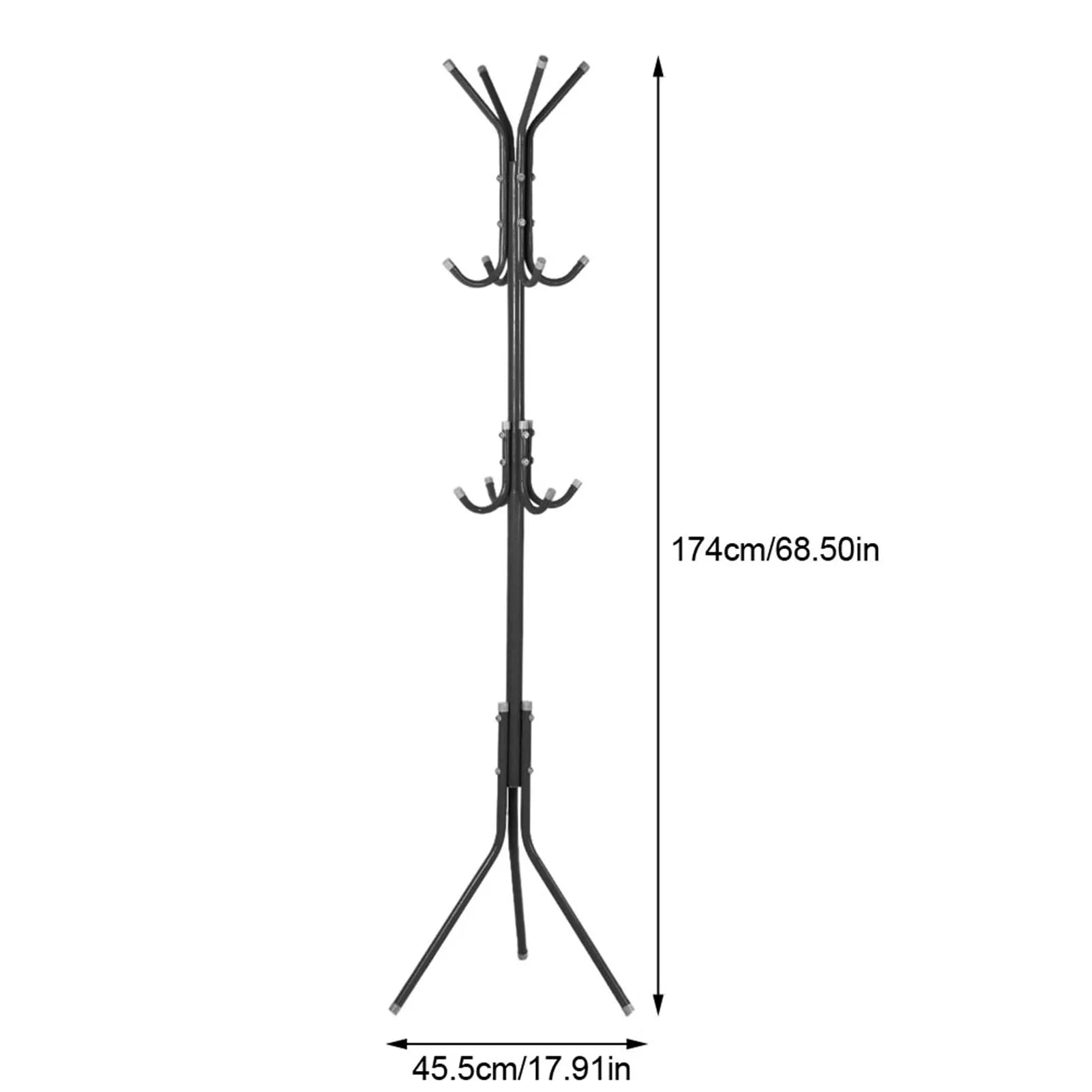 Coat Clothes Stand Multi Hook Metal Coat Hat Rack Tree Stand Clothes Bag Hanger Organizer for Home Bedroom Coat Hat Tree Stand