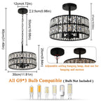 Luxury Pendant Light Crystal LED Chandelier Nordic Home Decor Ceiling Lamp Modern Kitchen Island Dining Living Room Fixture Lum