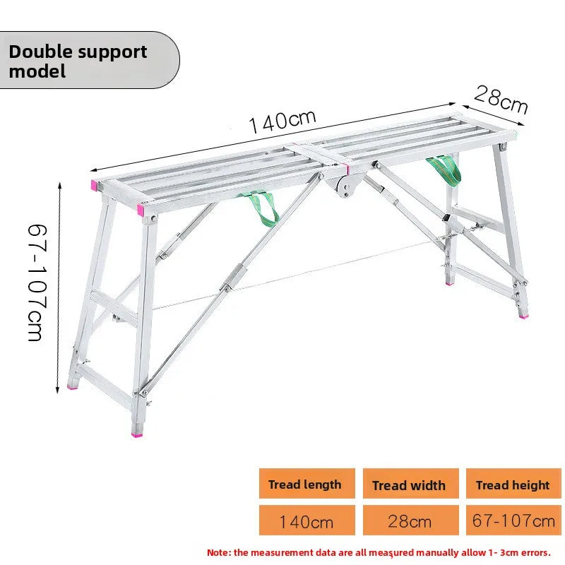 Folding telescopic stool single and double support scaffold hot dip galvanized folding footstool