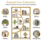 Tribesigns Bookshelf Industrial 5 Tier Etagere Bookcase, Freestanding Tall Bookshelves Display Shelf Storage Organizer