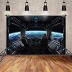 MOON.QG Baby Shower Boy Birthday Party Universe Cockpit Backgrounds for Photographs Spaceship Backdrop Photo Studio Photozone