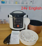 12V 24V Electric Rice Cooker Car Truck Soup Porridge Cooking Pot Fast Heating Lunch Box Mini Food Steamer Meal Heater Warmer 2L