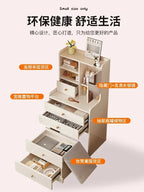 Bedroom Cream Style Dressing Table, Solid Wood Dressing Table, Small Bedside Table, Small Storage Cabinet Dressers for Bedroom
