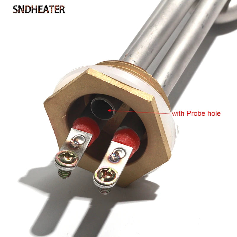 SNDHEATER Solar Water Heating Element With Probe Hole DN25/1 inch 32mm BSP Threaded 110V 220V 380V Wattage 1KW/2KW/3KW/4KW