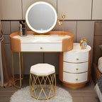 Pink White Vanity Table Women Luxury Nail European Big Stool Study Dressing Table Organizer Mesa De Maquillaje Home Furniture