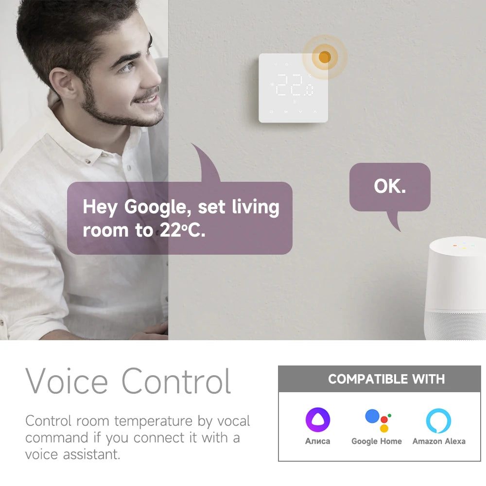 Beok WIFI Thermostat Tuya Smart Home Electric Heating Warm UnderFloor Gas Boiler Digital LED Temperatur Controller Alice Alexa