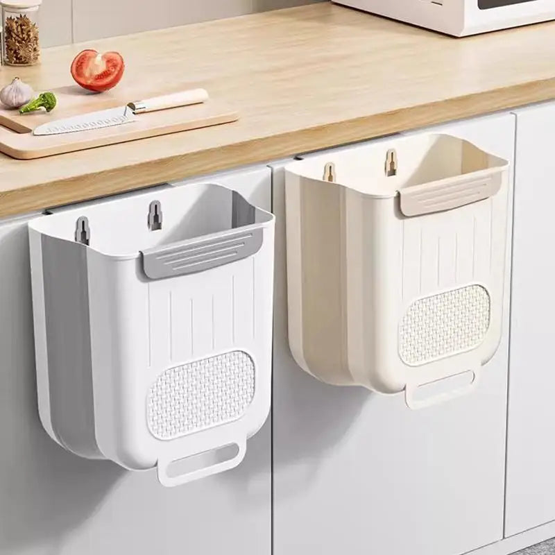 Kitchen Wall Mounted Folding Trash Can Home Cabinet Hanging Storage Trash Can Classified Hanging Trash Can Kitchen Accessories