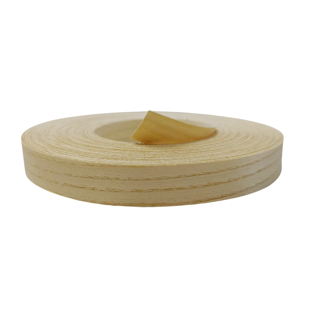 Pre-glued Maple/Birch/Oak/Pine/Walnut/Cherry/Ash/Acacia Wood Edge Banding Strip,Iron on Veneer Edging Trim for Furniture Repair