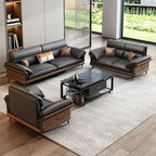 Office sofa leather business reception hall reception area negotiation simple modern light luxury coffee table combination set