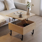Realife Tea Table Simple And Adjustable Solid Wood Rock Board Small Table Japanese Cream Style Movable Living Room Side Table