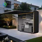 Customized Modular Outdoor Kitchen Cabinets 304 Stainless Steel Waterproof Storage Solution for Villa and Guesthouse