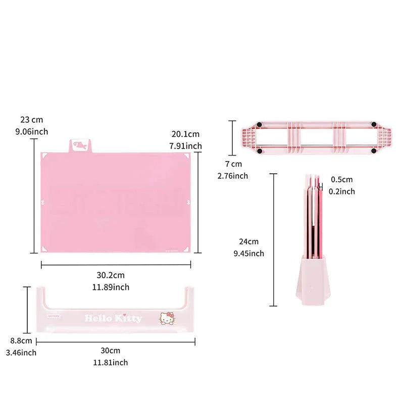 Hello Kitty Anime Girl 4-In-1 Kitchen Cutting Board PP Material with Storage Wholesale Cutting Board Set