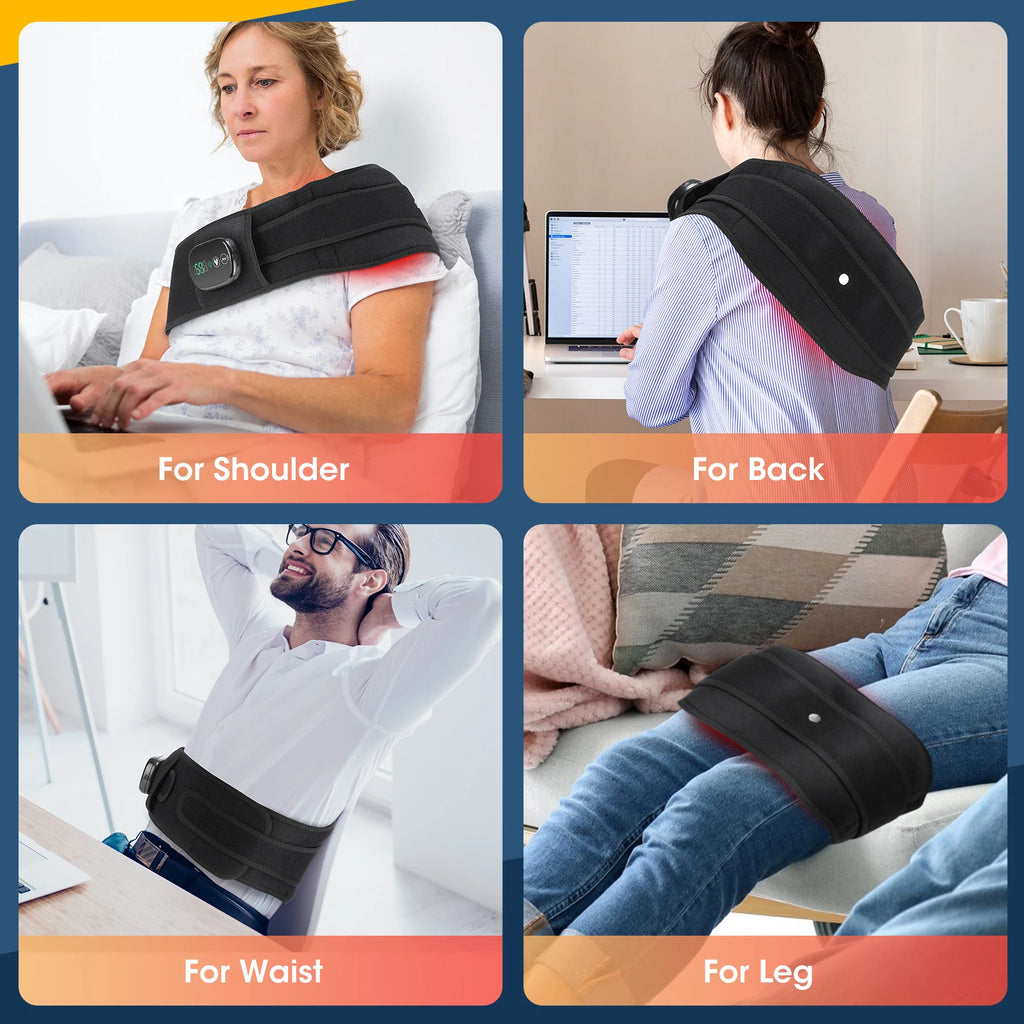 Electric Heating Waist Massager,Vibration Hot Compress Massage Belt,Lumbar Decompression Brace,Lower Back Support,Muscle Relax