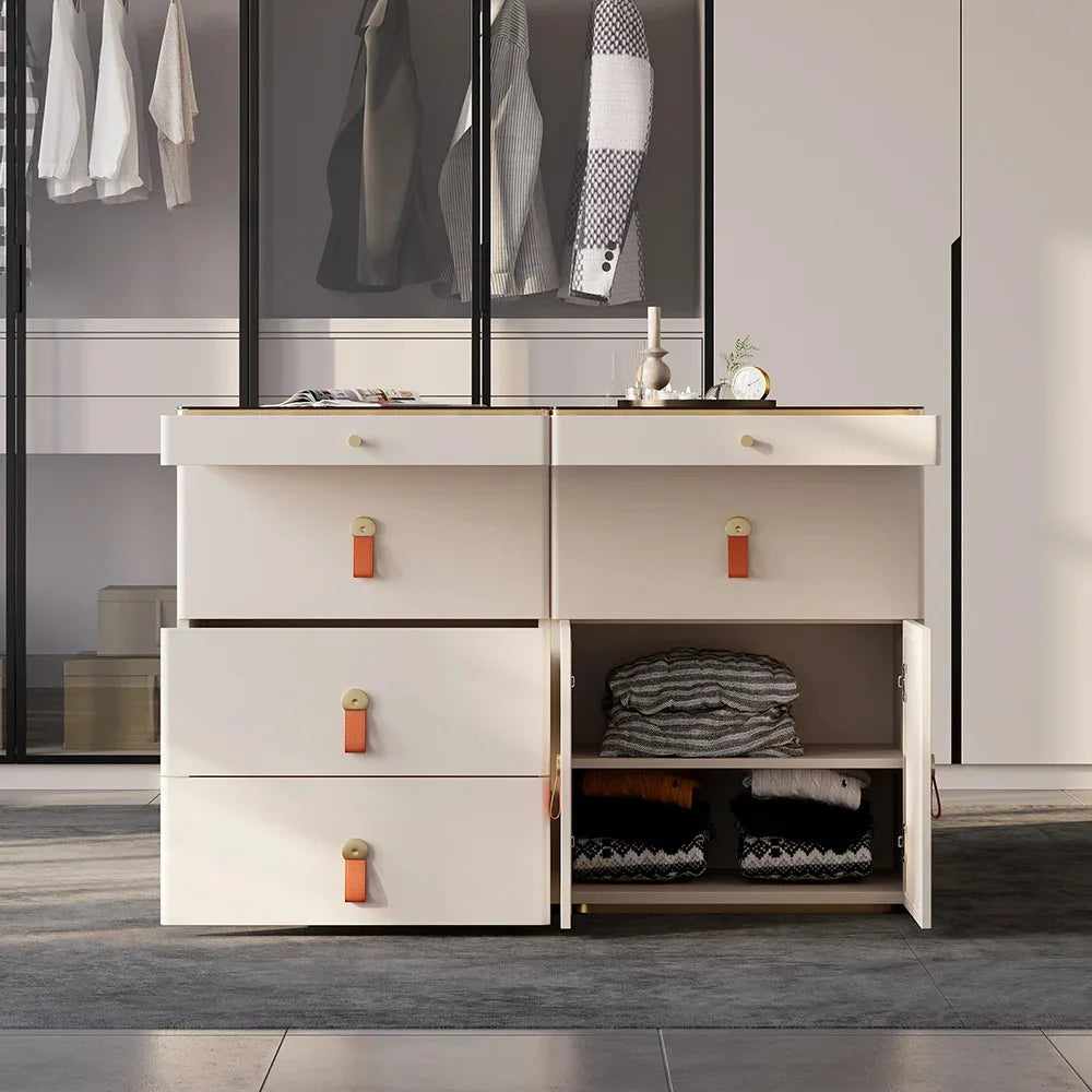 Deluxe champagne glass treasure display desktop with 12 drawers large storage space dresser