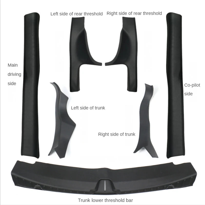 Trunk Protector Sill Guard For Tesla Model 3 Anti-Scratch Mat Rear Cargo Threshold Bumper TPE Pad Door ABS Side Cover Accessorie