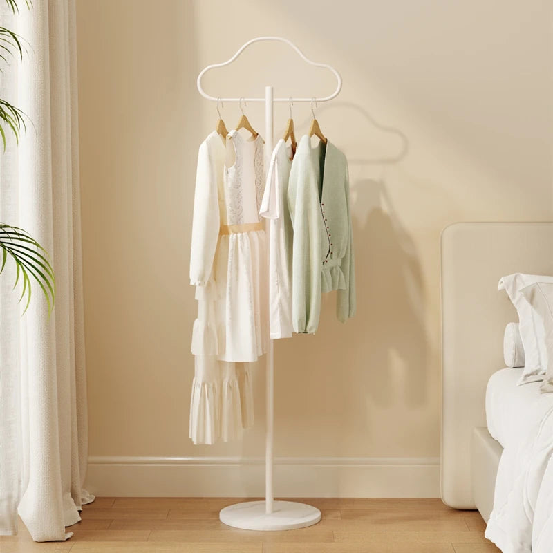 Scandinavian Accessible Luxury Clothes Hanger Bedroom Floor-Standing Household Clothes Storage Rack Living Room Metal Vertical Marble Coat Rack