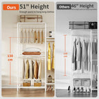 Joiscope Wardrobe Closet Organizer, Heavy Duty Clothes Rack, Closet System With 4 Closet Rods & 5 Closet Shelves, Adjustable