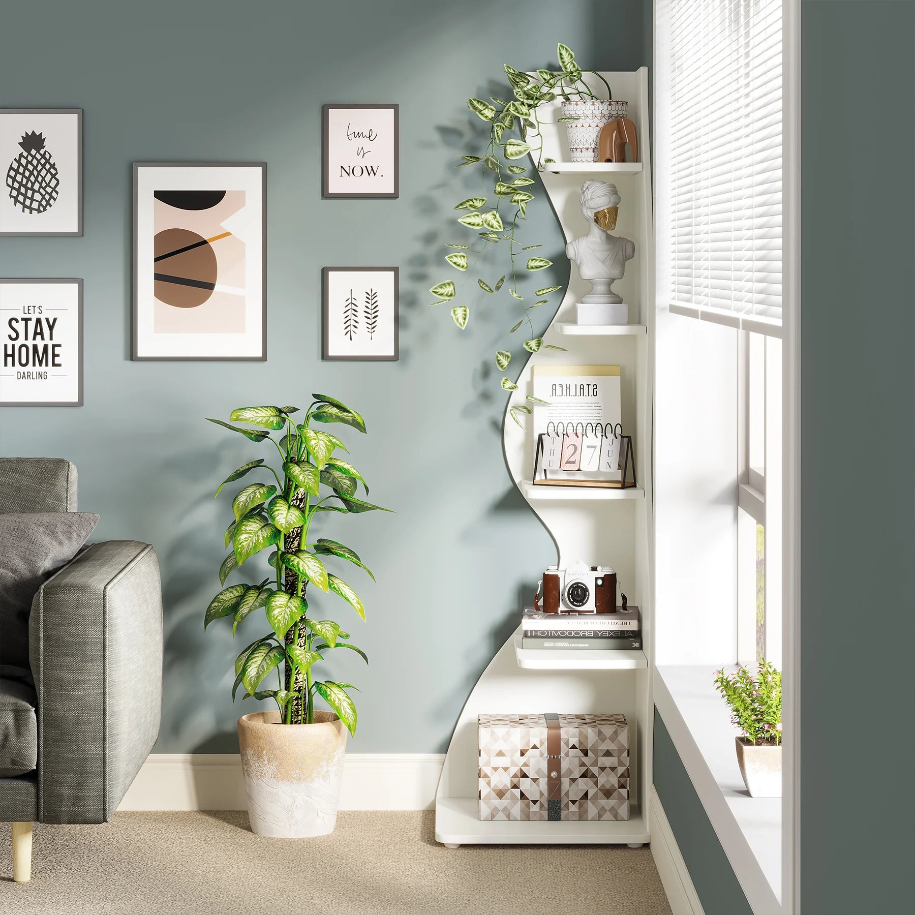 Stylish Corner Bookcase