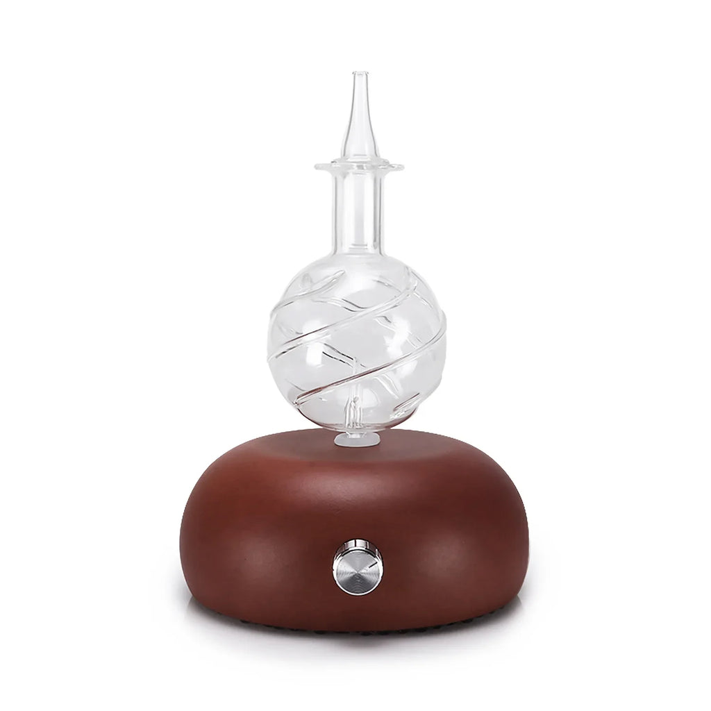 Aroma Essential Oils Diffuser Nebulizer Wooden Glass Air Fragrance Ele
