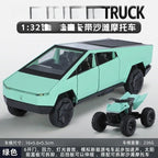 1:32 Cybertruck Pickup Alloy Car Model Diecasts Off-road Vehicles Truck Car Model Sound Light Kids Toys Gift