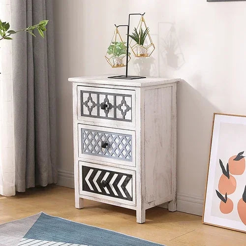 Solid Wood Multi-Layer Drawer Storage Cabinet Living Room Retro Simple Storage Side Cabinet Combination Organizing Cabinet