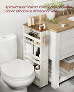 VASAGLE 4-Tier Slim Storage Trolley, Kitchen Trolley with Wheels, Handle, Small Space, 15 x 43.2 x 86.5 cm, Bathroom