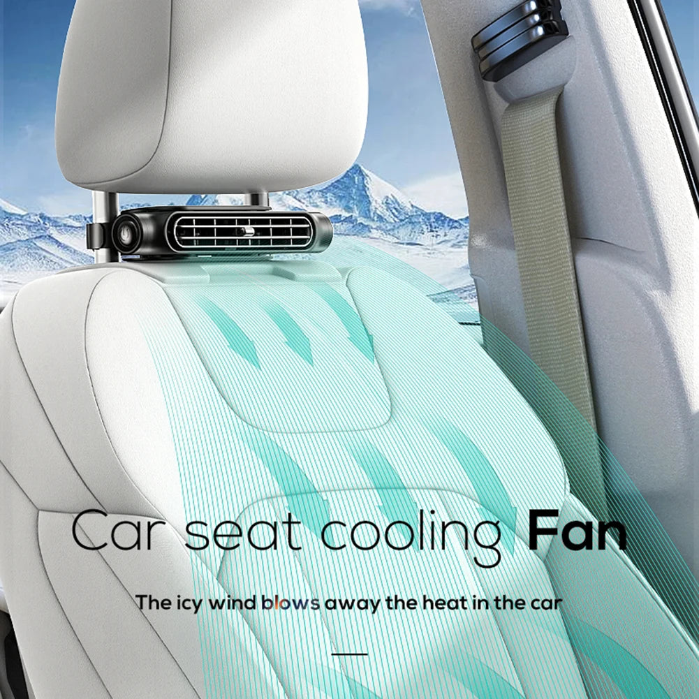 Portable Car Seat Fan with Three Speed Settings Adjustable Airflow USB Powered for Front and Rear Seats