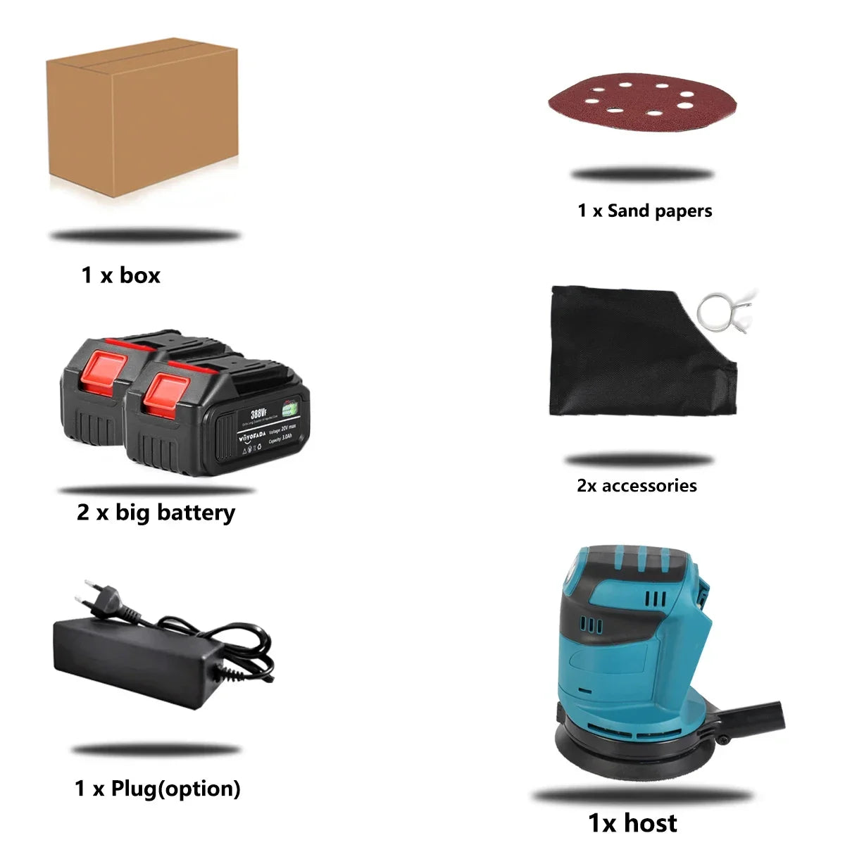 3 Speed Random Orbit Electric Sander 125mm Sandpaper Wood Grinder Polishing Machine Sander Power Tools For Makita 18V Battery