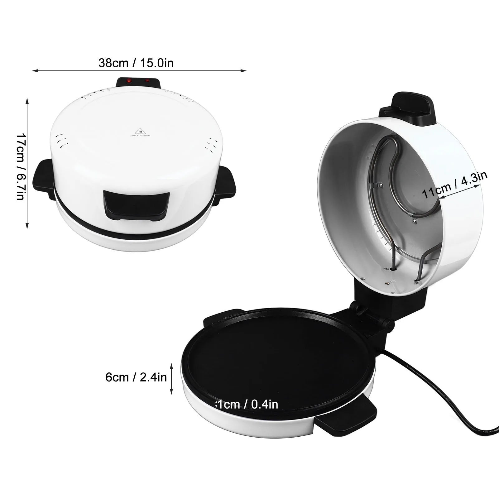 2000W Electric Pizza Pan Electric Baking Pan Portable 12 Inch Countertop Pizza Maker Steak Machine Toaster Pizza Griddle