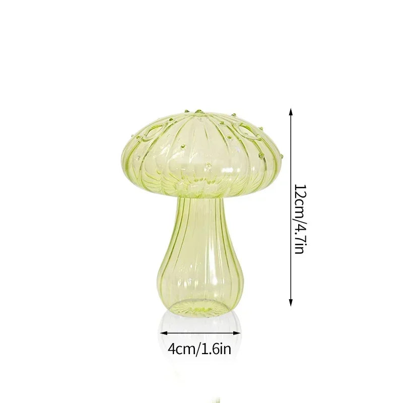 Mushroom Vase Flower Bottle Glass Vase Decoration Home Hydroponics Pot Table Ornament Room Decor Mushroom Accessorie Home Decor