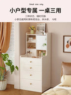 Bedroom Cream Style Dressing Table, Solid Wood Dressing Table, Small Bedside Table, Small Storage Cabinet Dressers for Bedroom
