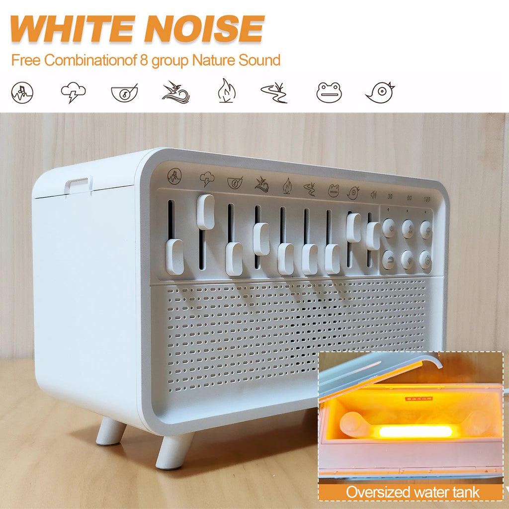 White Noise Sleep Night Light Humidifier Machine LED 3 in 1 Bluetooth Speaker Free Combination of 8 Group Nature Sounds