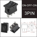 10/30/100Pcs KCD1 Snap-in Boat Rocker Switch Toggle Power SPST ON-OFF 2/3/4 Pin AC 250V 6A 125V 10A 2Pin Position Snap Switch